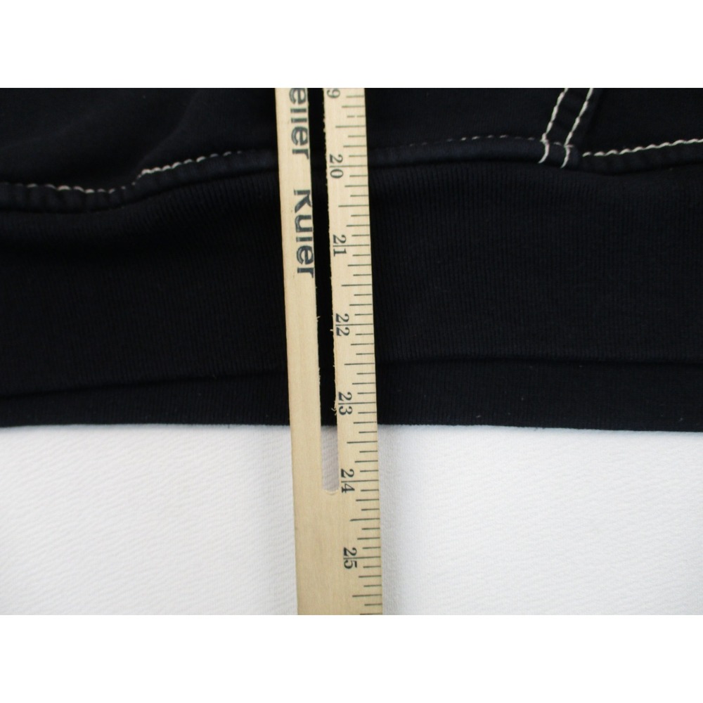 True‎ Religion Hoodie Mens XL Black Big T Pullover Contrast Stitch Utility - Picture 9 of 12